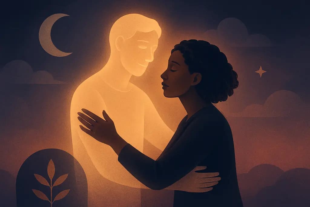 Dream illustration: black reuniting with a deceased loved one dream meaning