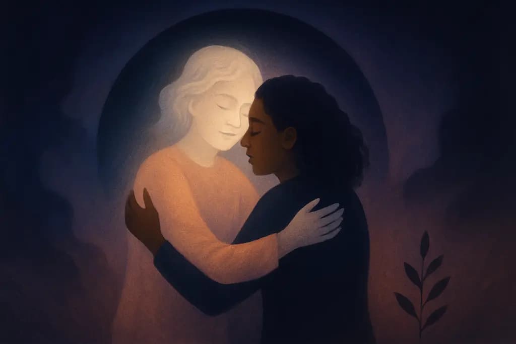 Dream illustration: black reuniting with a deceased loved one
