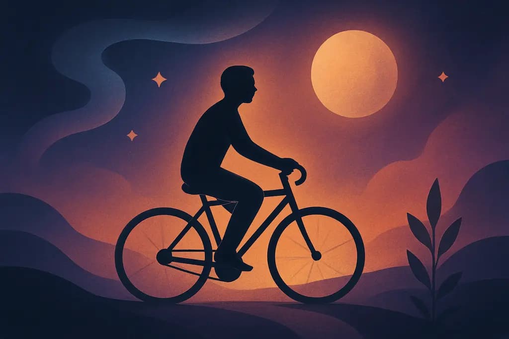 Dream illustration: black Riding a Bike