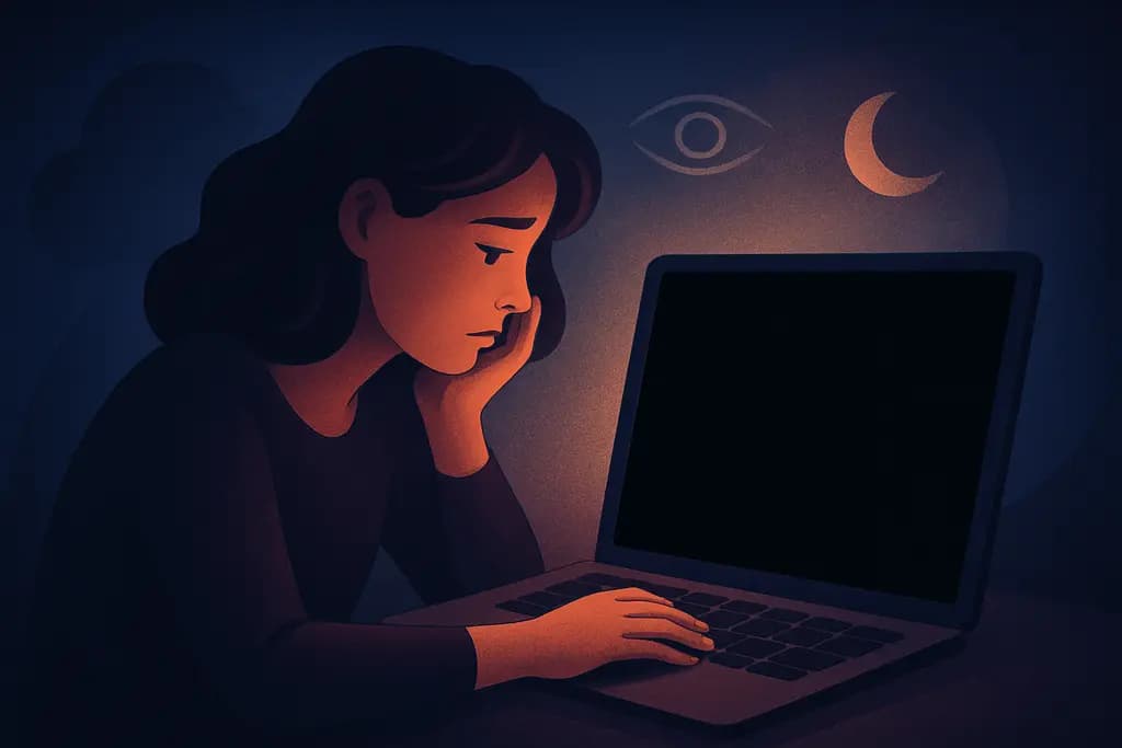 Dream illustration: black screen dream about joining a video call