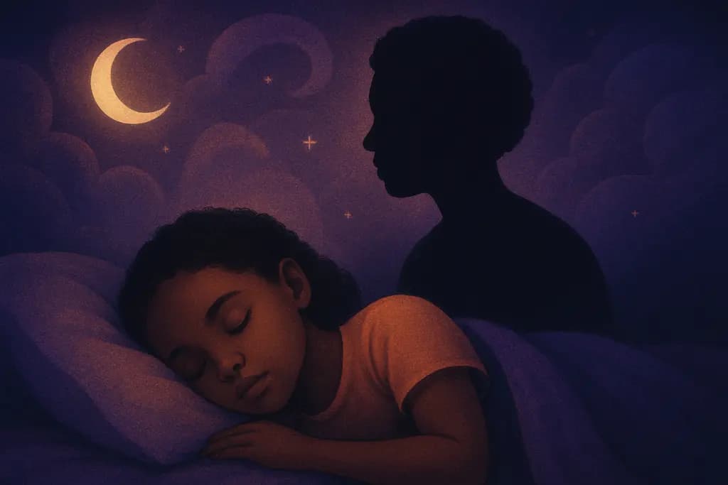 Dream illustration: black secret family member in a dream