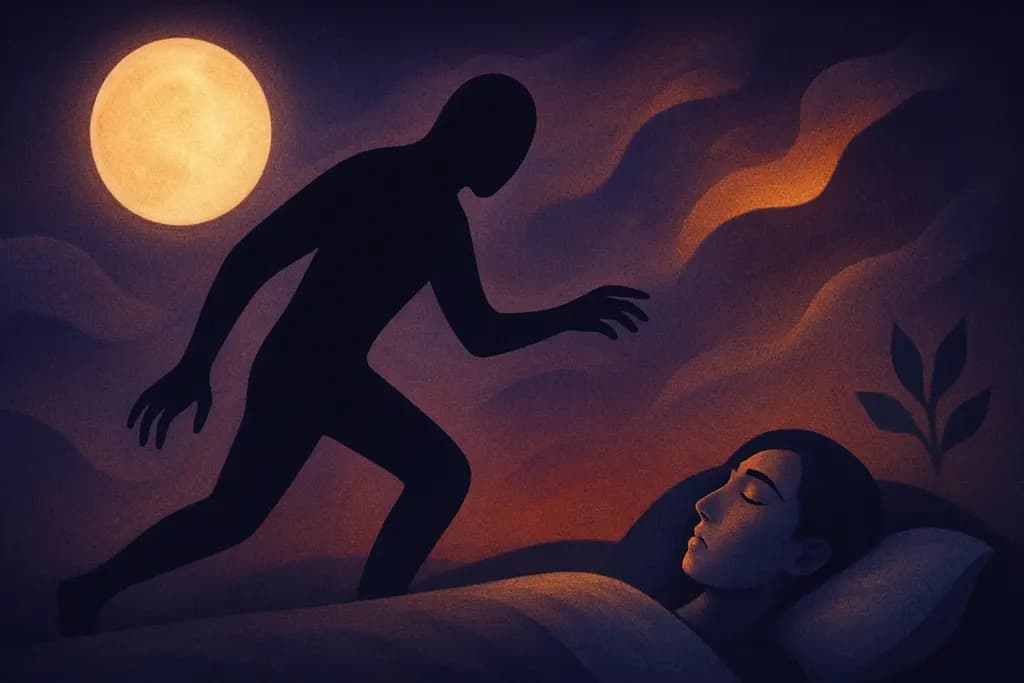 Dream illustration: black shadow acting on its own in my dream