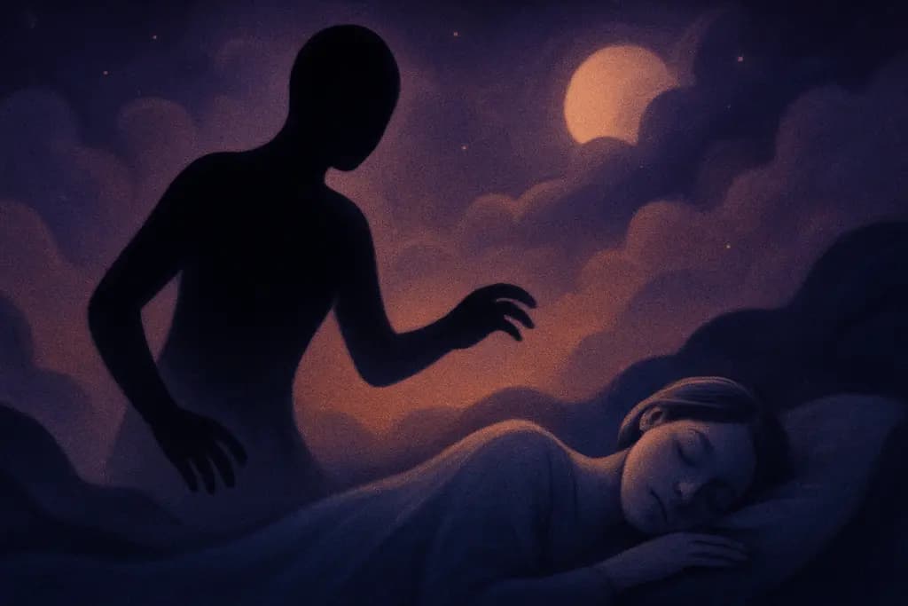 Dream illustration: black shadow acting on its own