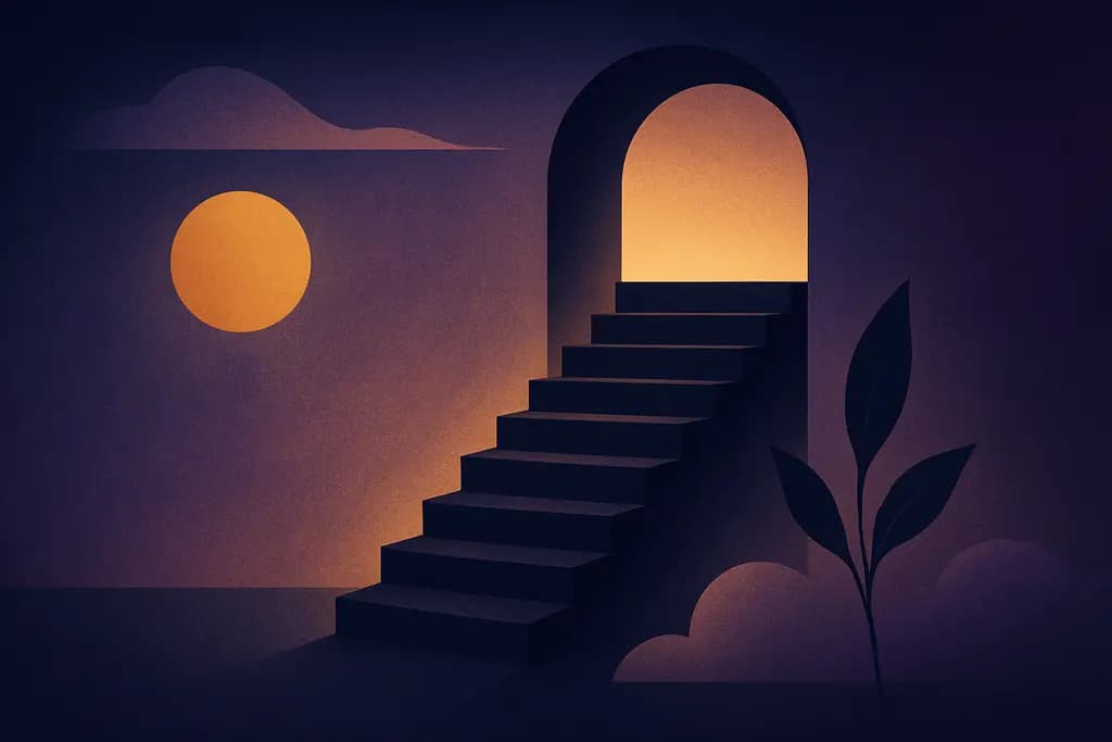 Dream illustration: black staircase dream meaning