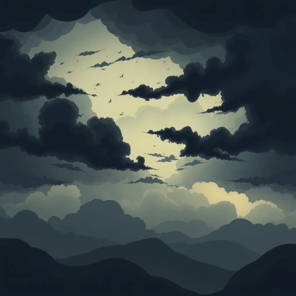 Dream illustration: Black storm clouds