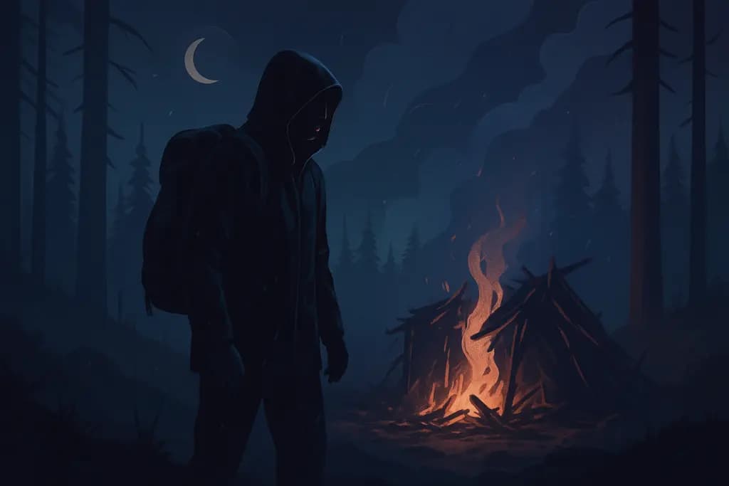Dream illustration: black Survival in Wilderness