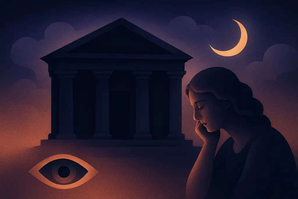 Dream illustration: black temple dream meaning