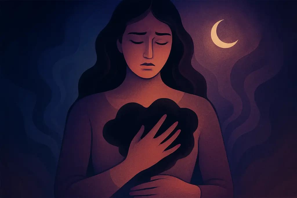 Dream illustration: black unseen pressure on my chest
