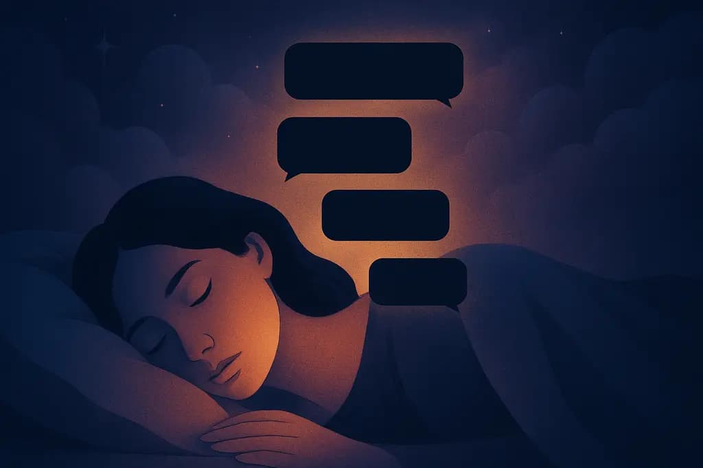 Dream illustration: black unsent text messages dream
