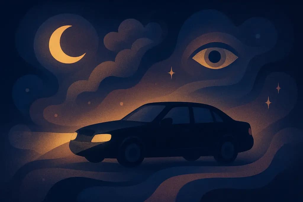 Dream illustration: black vehicle in dream