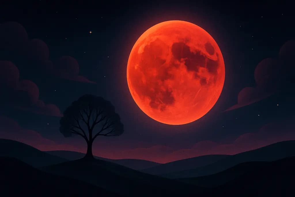 Dream illustration: Blood moon