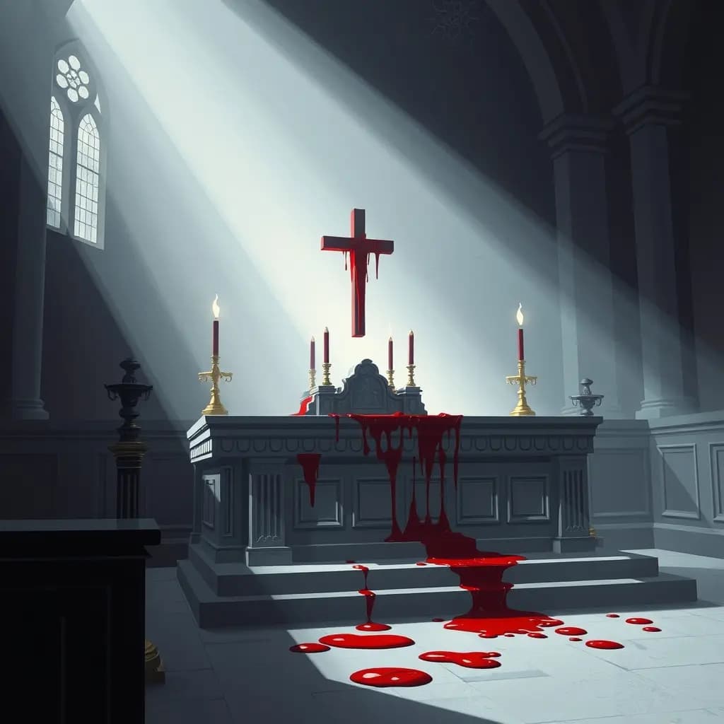 Dream illustration: Blood on church altar