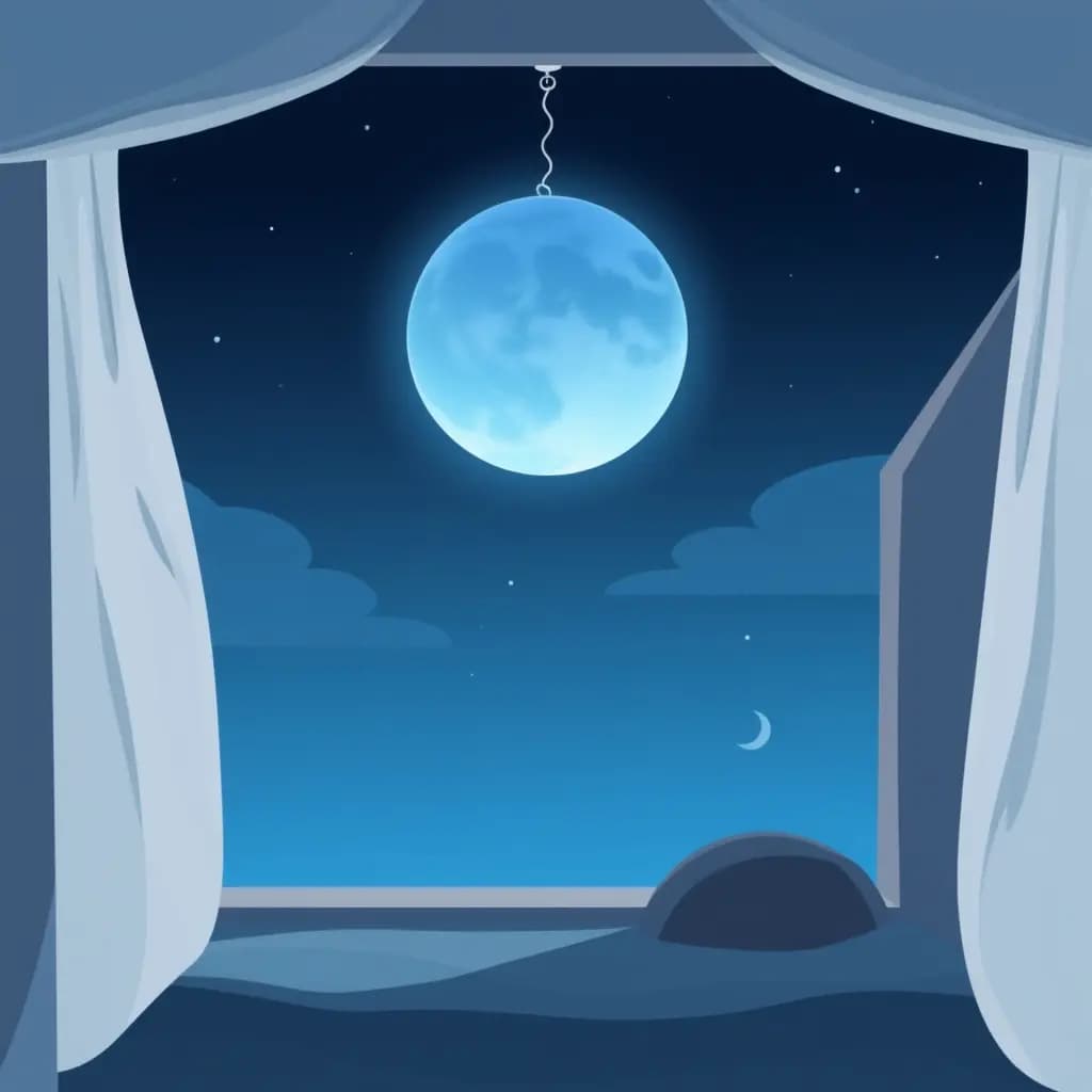 Dream illustration: Blue Moon Hanging Low