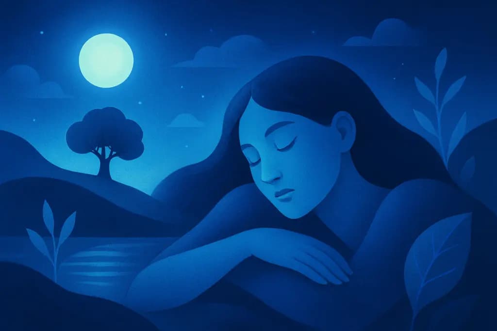 Dream illustration: Blue-tinted world