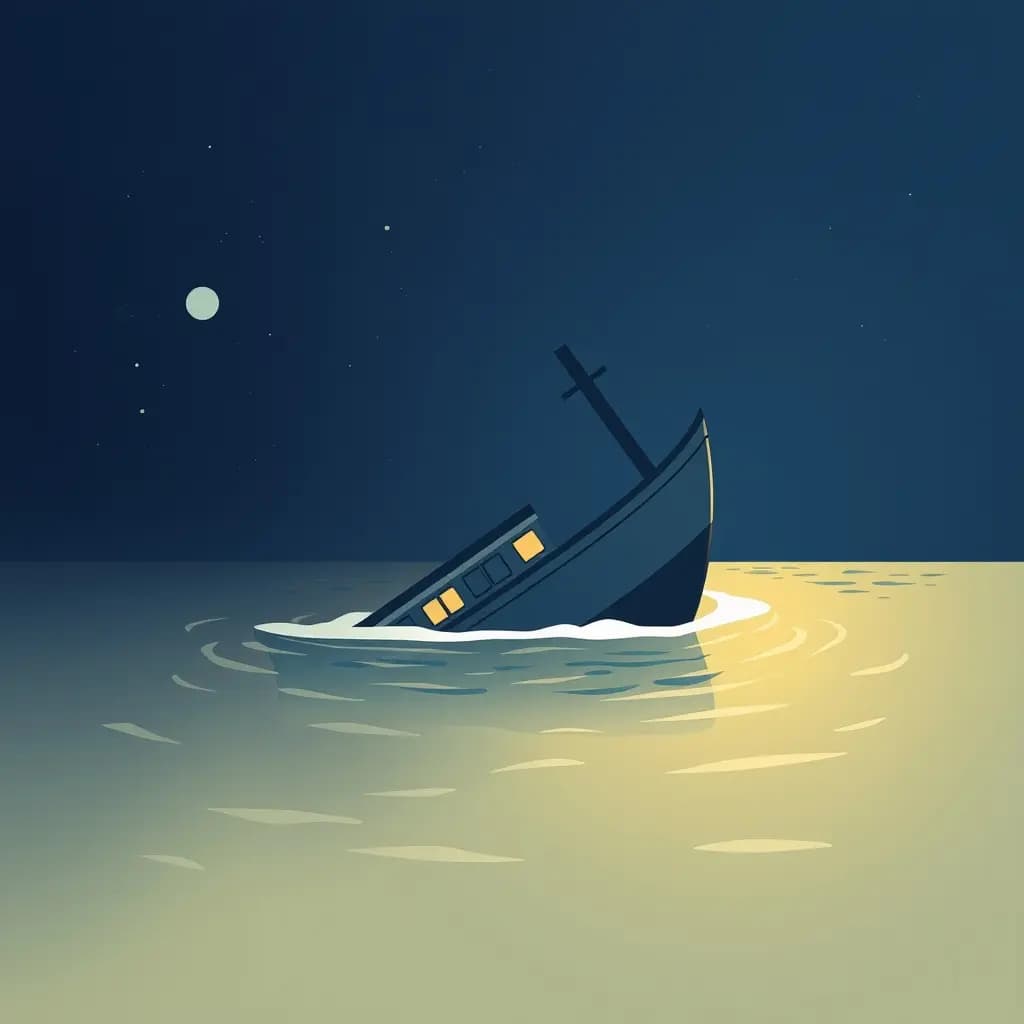 Dream illustration: Boat sinks without reason