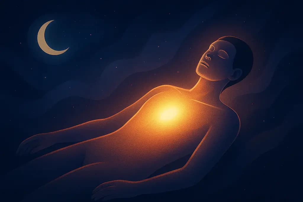 Dream illustration: Body glowing with light