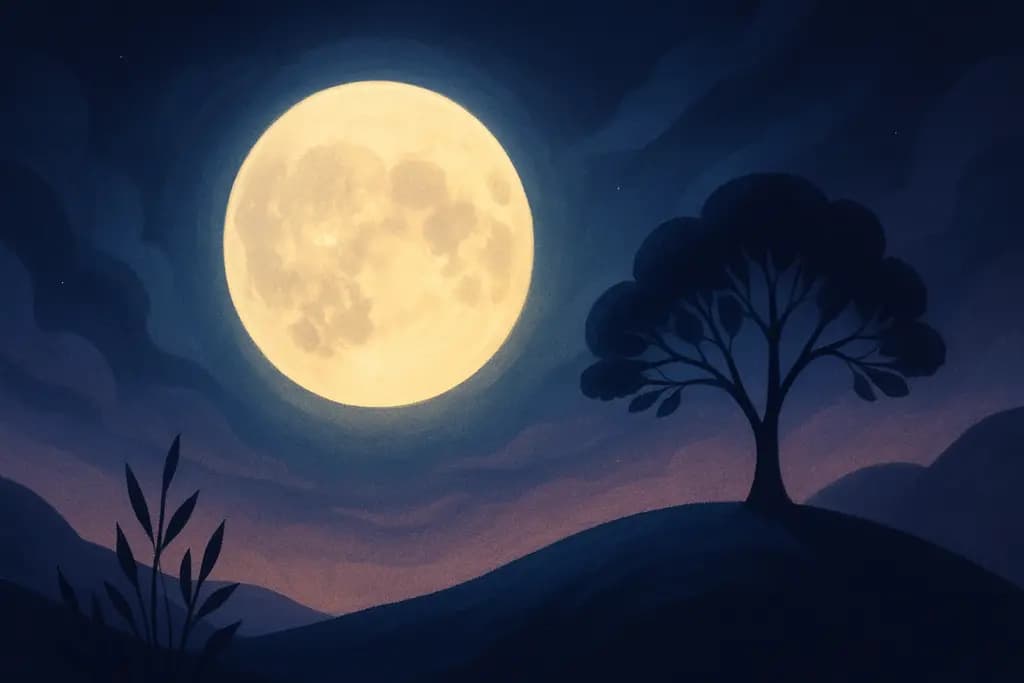 Dream illustration: Bright full moon