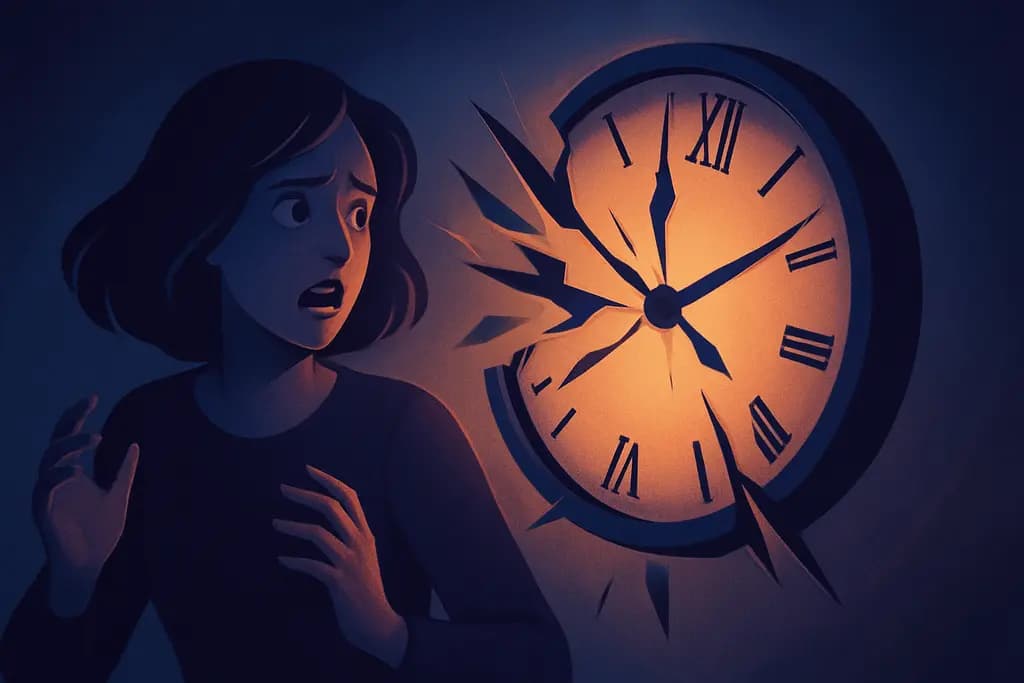 Dream illustration: broken clock attacking me