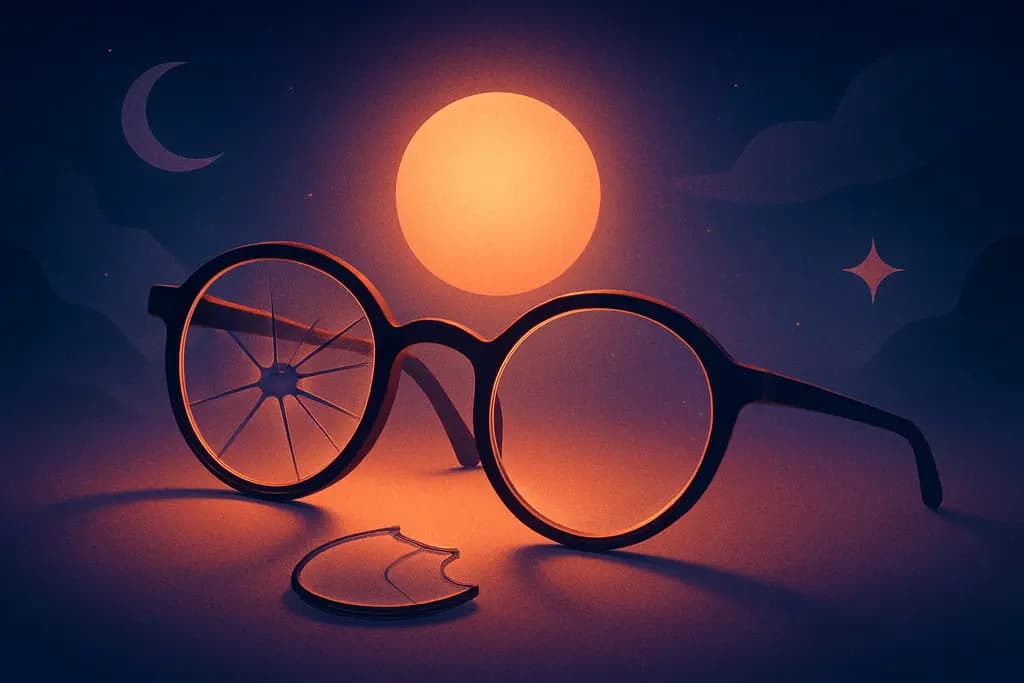 Dream illustration: Broken eyeglasses or spectacles