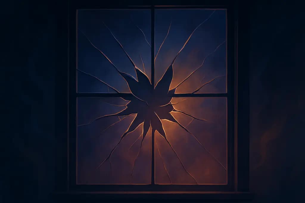 Dream illustration: Broken Glass Pane
