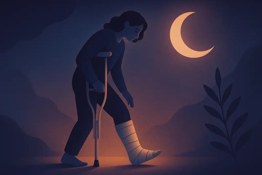 Dream illustration: Broken leg or unable to walk properly