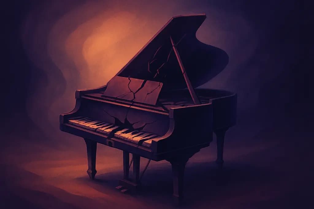 Dream illustration: Broken piano