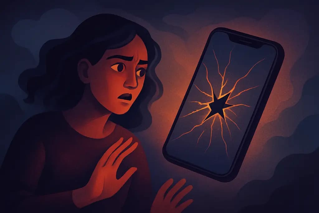 Dream illustration: broken smartphone attacking me dream meaning