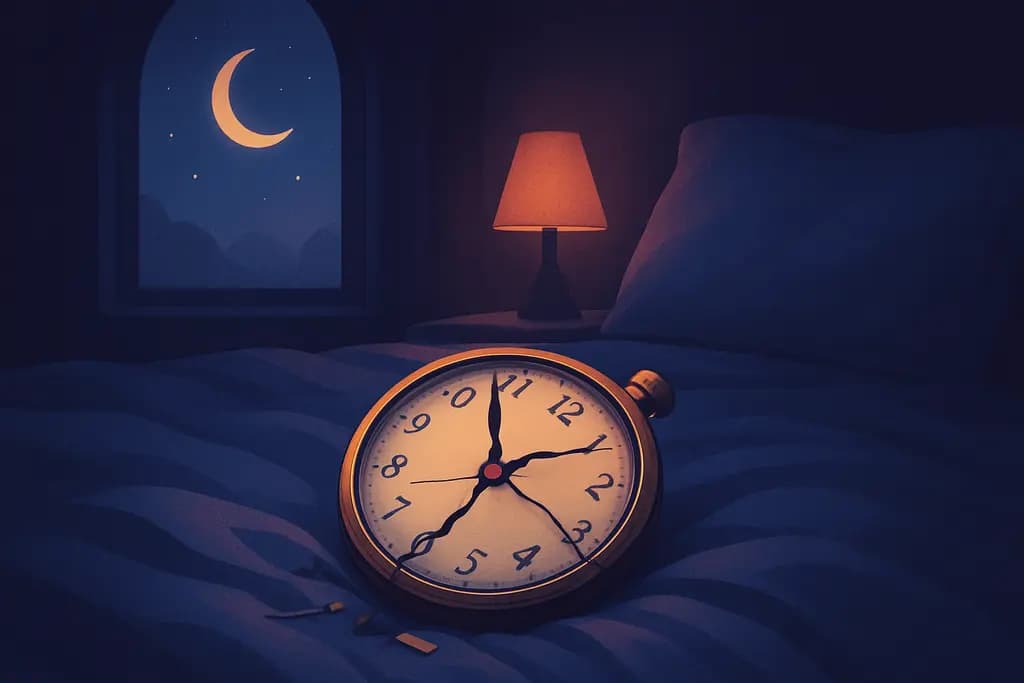 Dream illustration: broken watch in bed dream
