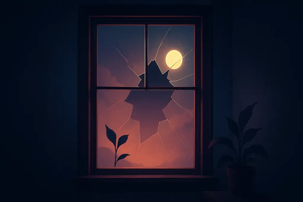Dream illustration: broken window dream meaning