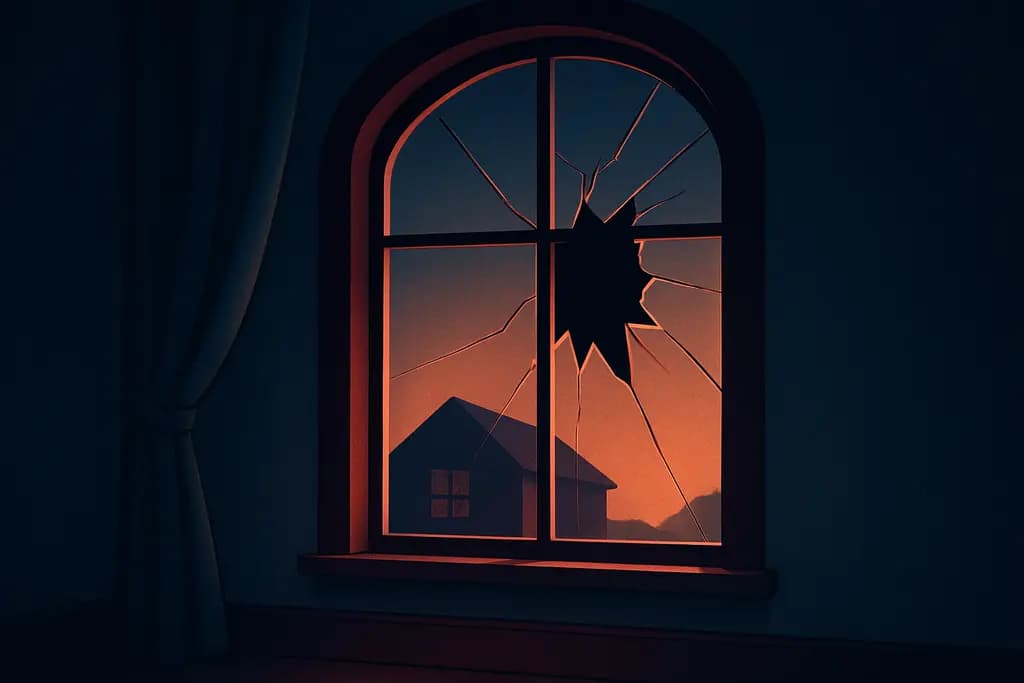 Dream illustration: broken window in my house