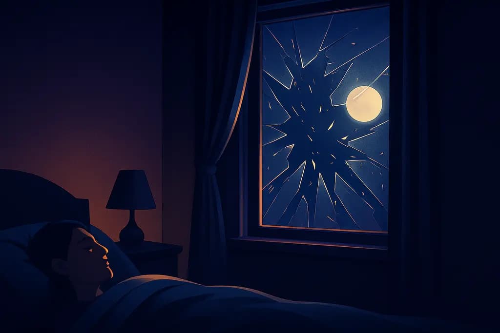 Dream illustration: broken window shattering dream