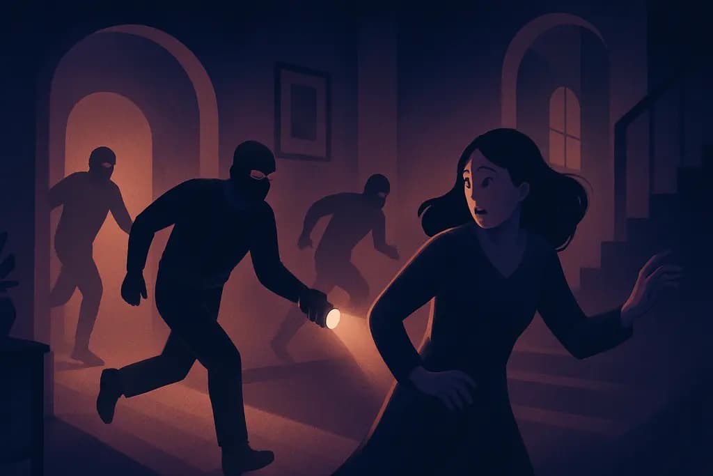 Dream illustration: burglars chasing me in my house dream