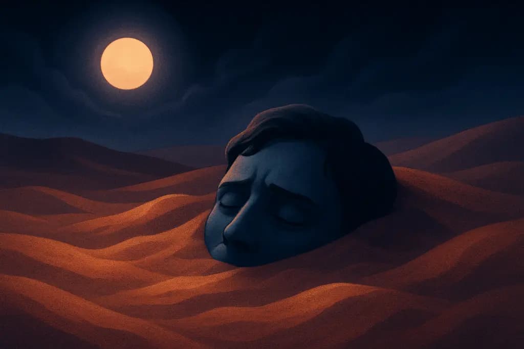Dream illustration: Buried in sand