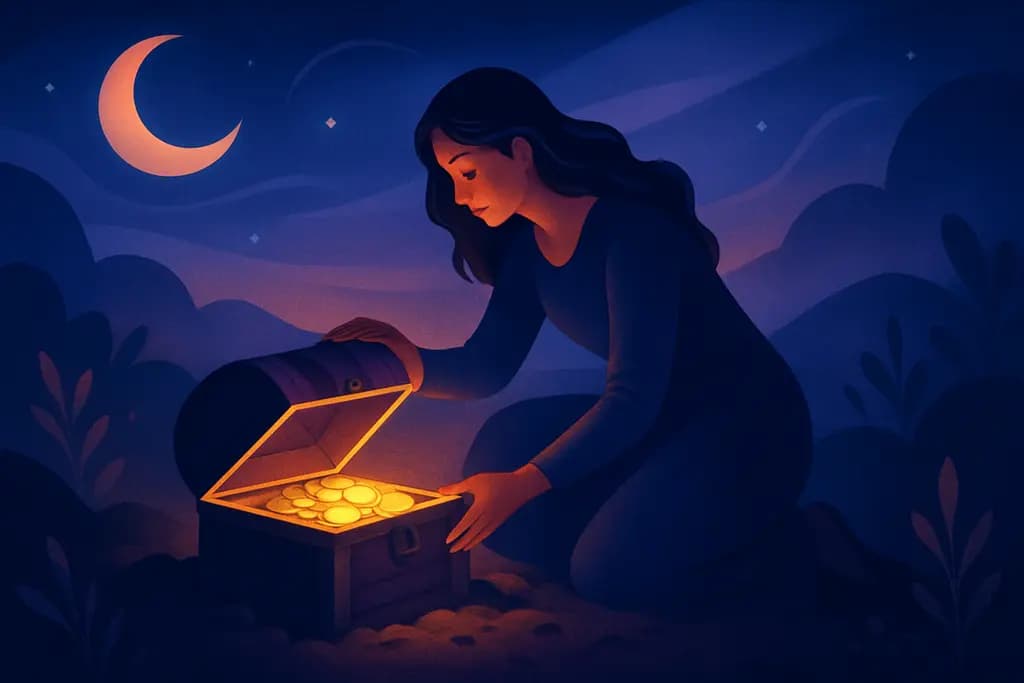 Dream illustration: Buried treasure discovery