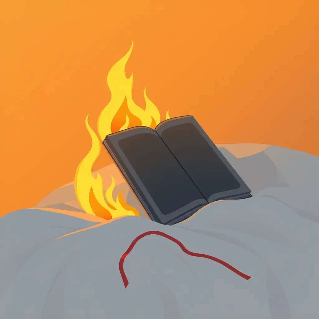 Dream illustration: Burning book or journal