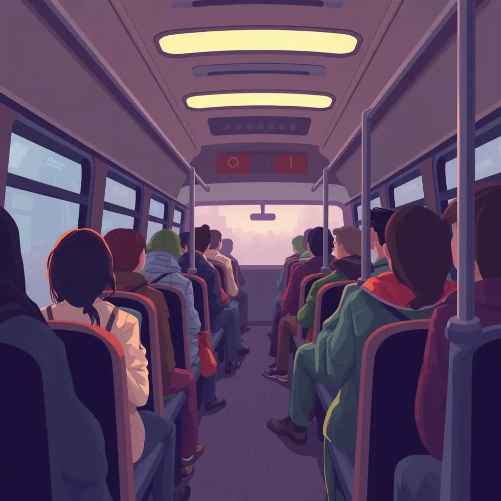 Dream illustration: Bus full of strangers