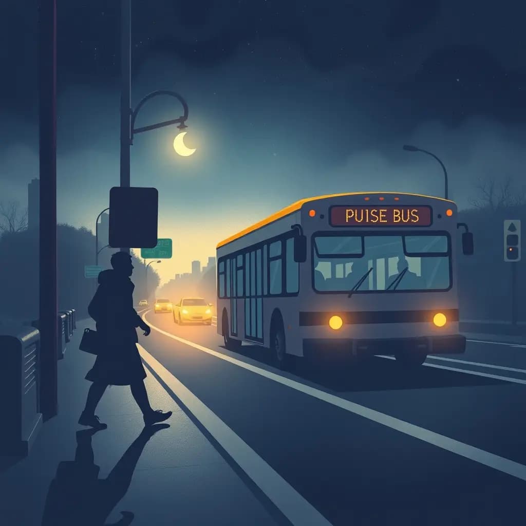 Dream illustration: Bus leaves without you
