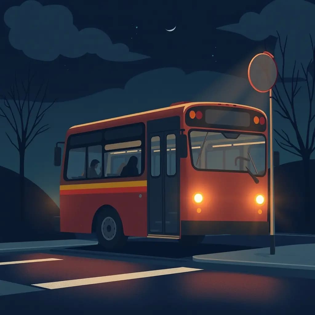 Dream illustration: Bus misses your stop