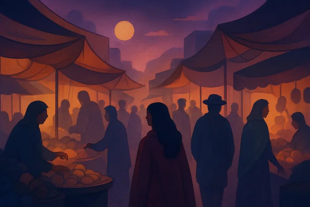 Dream illustration: Busy Marketplace