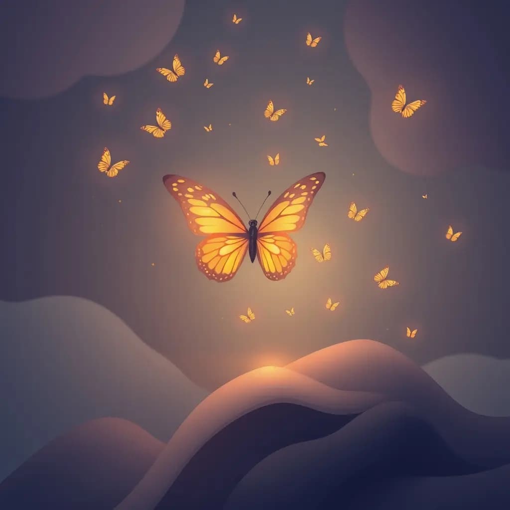 Dream illustration: Butterflies in your stomach (nervousness)