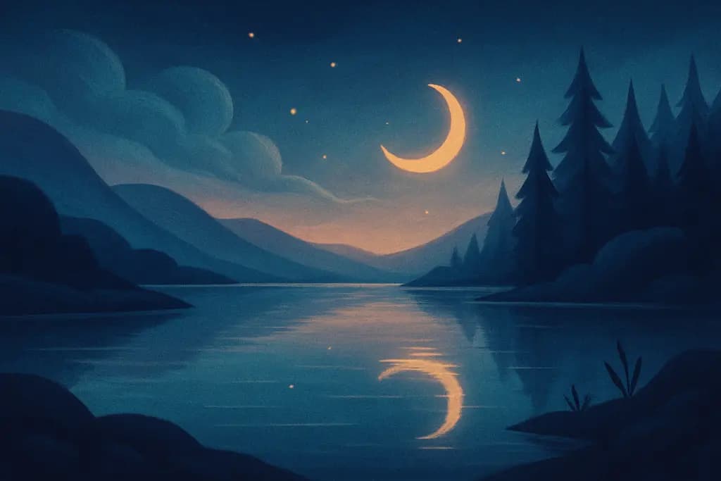 Dream illustration: Calm clear lake