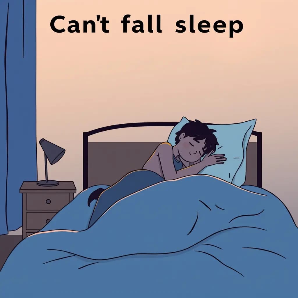 Dream illustration: Can't fall asleep in dream