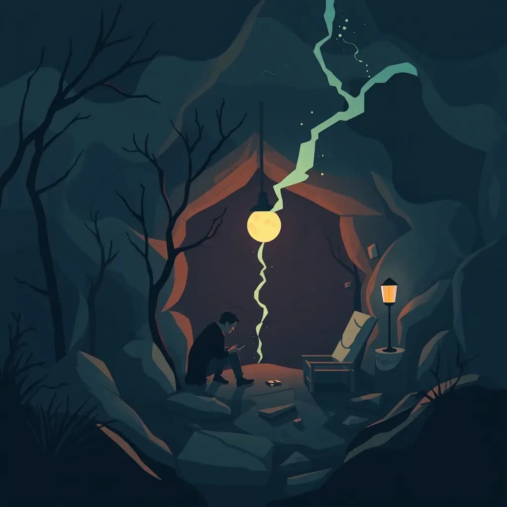 Dream illustration: Can't find shelter during panic
