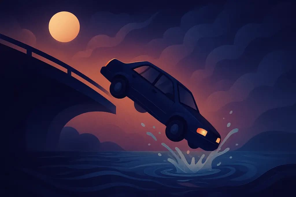 Dream illustration: car accident in water dream meaning