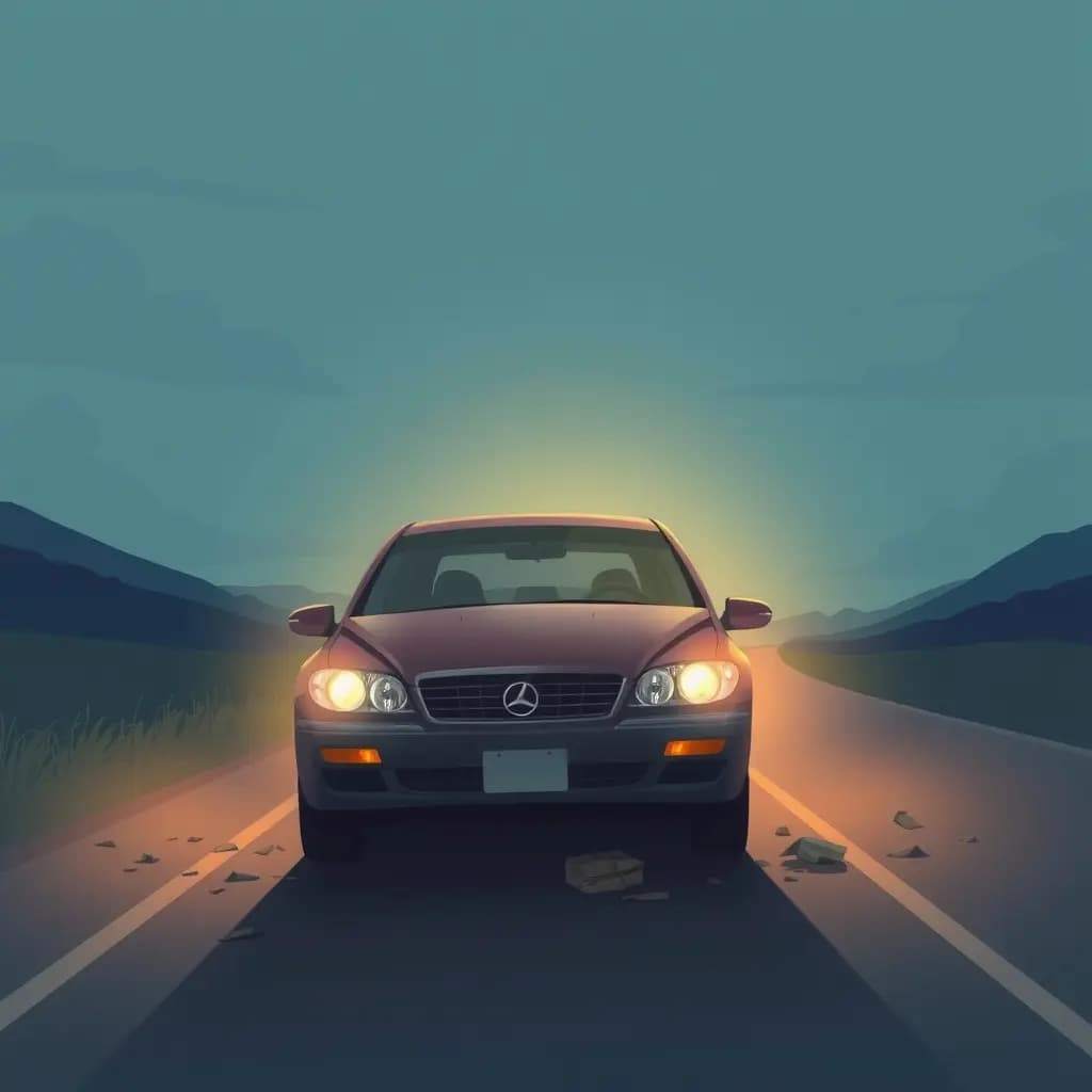 Dream illustration: Car breakdown on the road