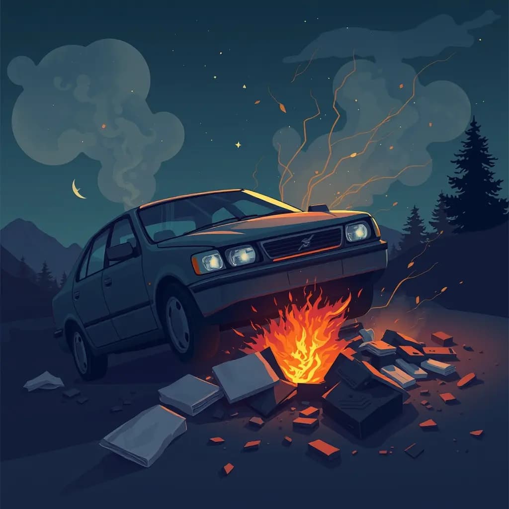 Dream illustration: Car Crash Aftermath