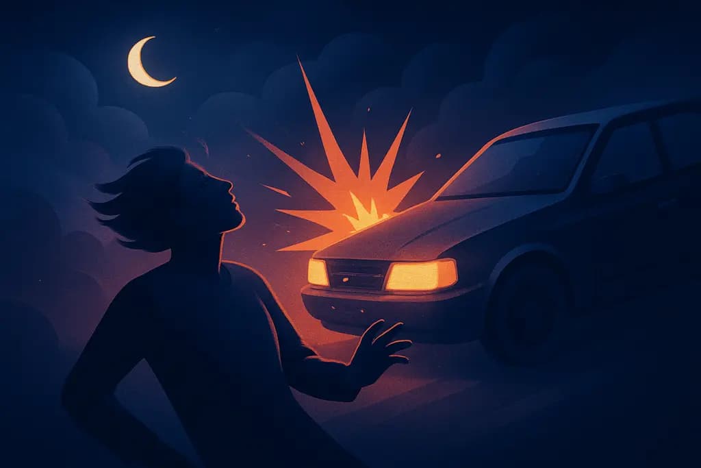 Dream illustration: car crash hitting me dream