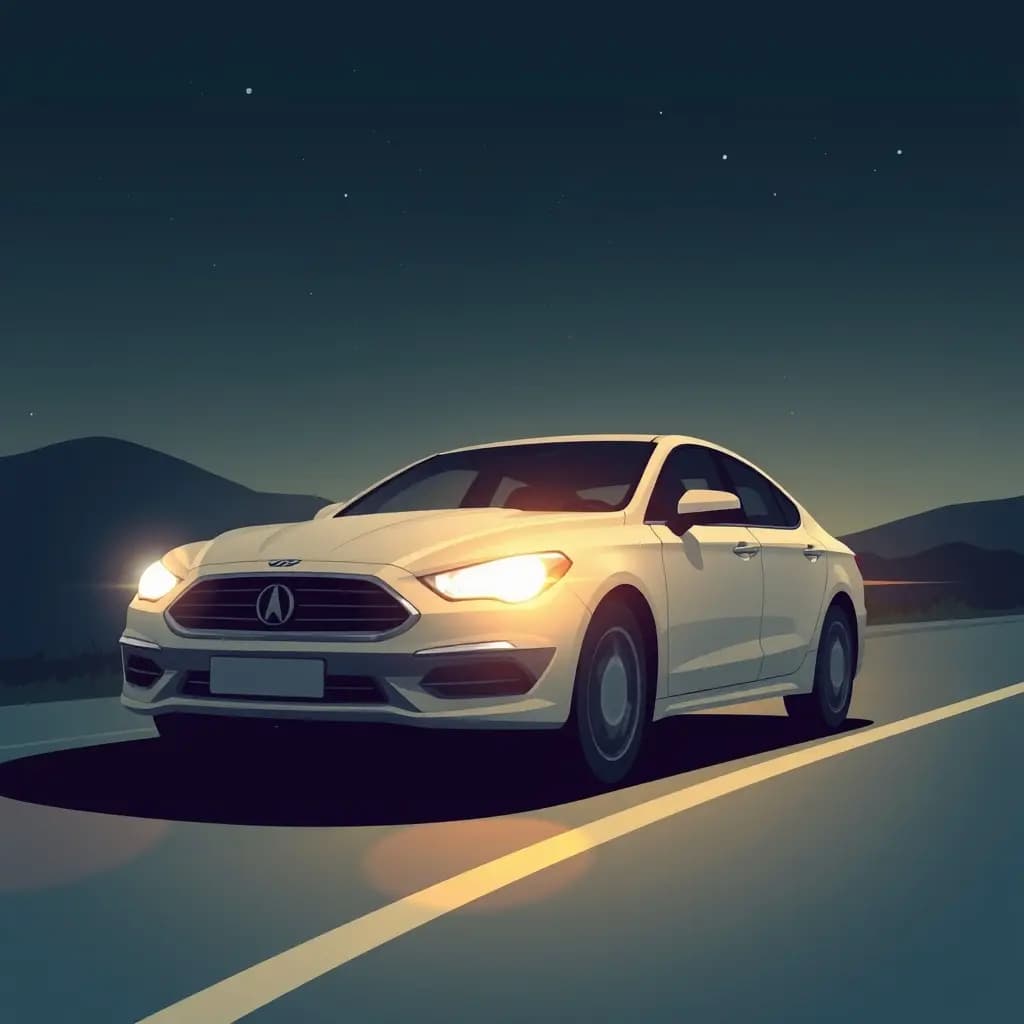 Dream illustration: Car runs out of road