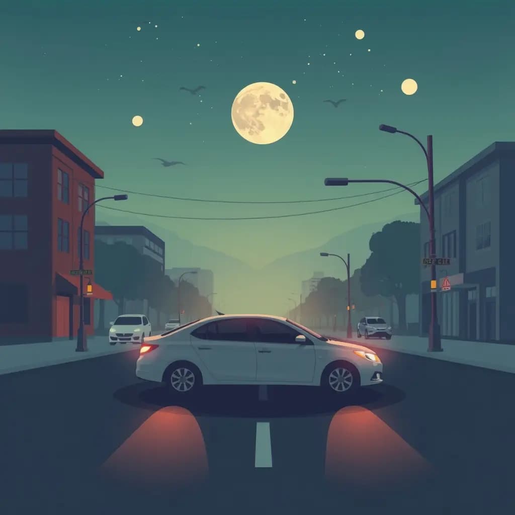 Dream illustration: Car teleporting between streets