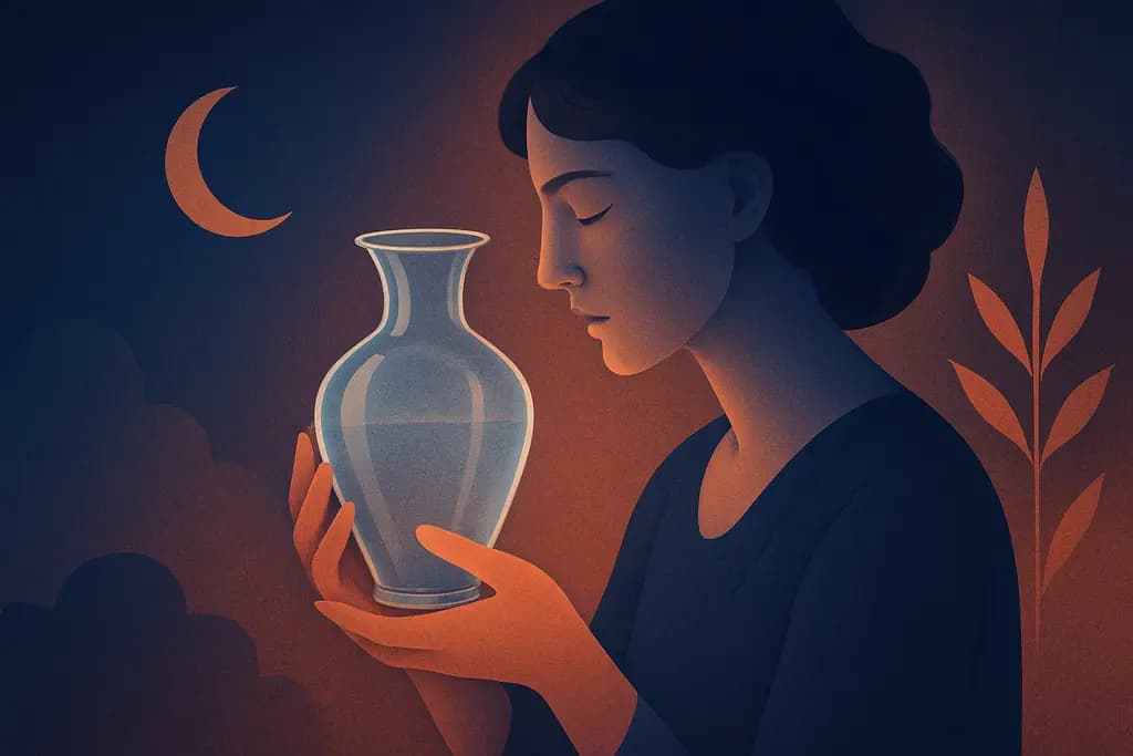 Dream illustration: carrying a fragile glass vase dream meaning